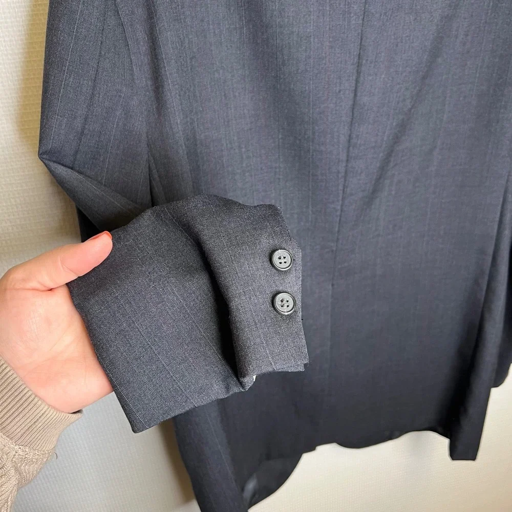 Brooks Brothers Mens Gray Pinstripe‎ Wool Blend Sport Coat Blazer Made in USA